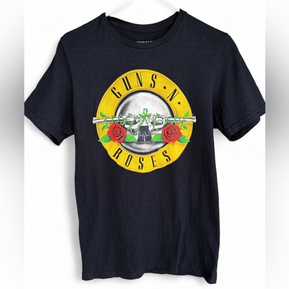 Women's Guns N' Roses Band Graphic Tee Small Rock N Roll 80's Black Tshirt‎